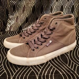 DC Canvas Gray High-Top Sneakers Mens 7 Womens 8.5